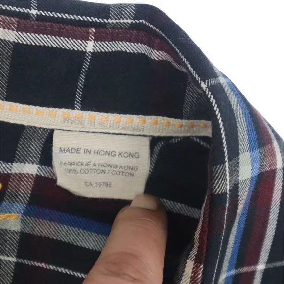 Timberland Men's Shirt LG 100% Cotton Plaid Long Sleeve Button - Picture 9 of 15